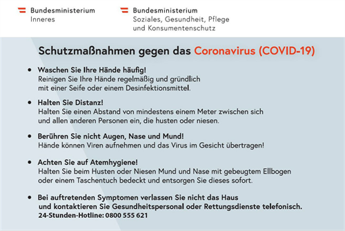 Schutzmaßnahmen gegen das Coronavirus (COVID-19)